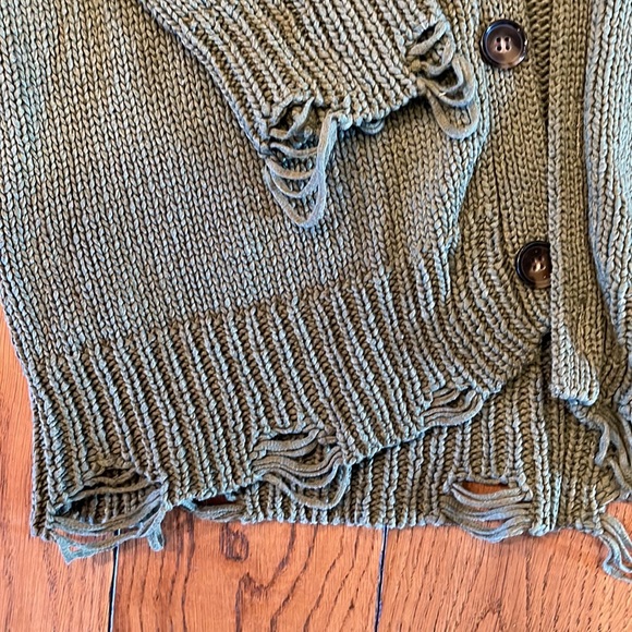 NWOT 7 for all mankind green cardigan mens medium - Picture 3 of 5